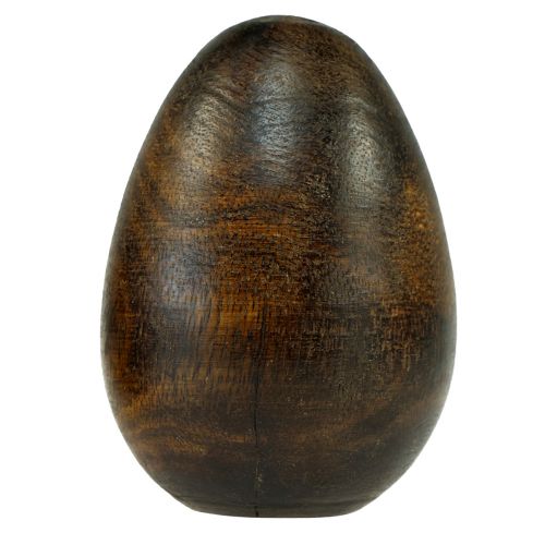 Uova di legno in legno di mango marrone Uova di Pasqua in legno H9,5–10 cm 2pz