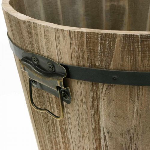 Floristik24 Fioriera a secchiello in legno stile country in legno con manici Ø30cm