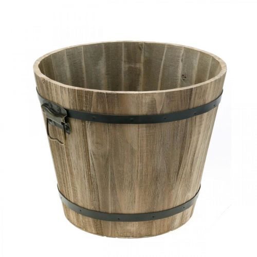 Floristik24 Fioriera a secchiello in legno stile country in legno con manici Ø30cm