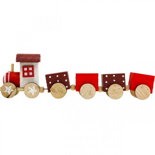 Prodotto Decorazione Ferroviaria in Legno Trenino Natalizio Rosso L20cm H6cm 2 pz