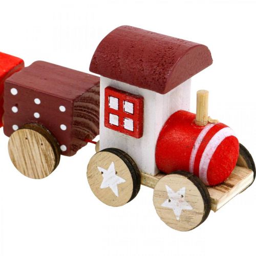 Prodotto Decorazione Ferroviaria in Legno Trenino Natalizio Rosso L20cm H6cm 2 pz