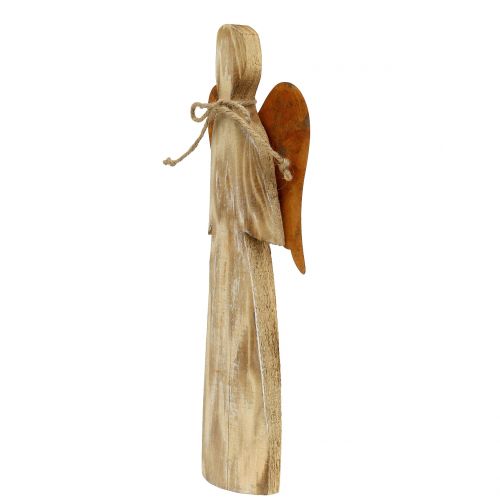 Floristik24 Angelo in legno con ali ruggine 38x13,5 cm