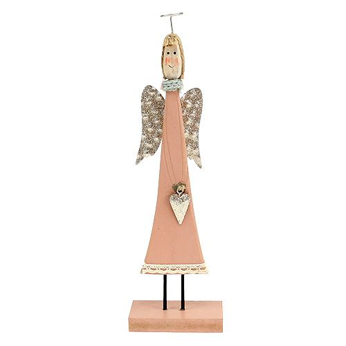Floristik24 Figura in legno angelo rosa 26 cm