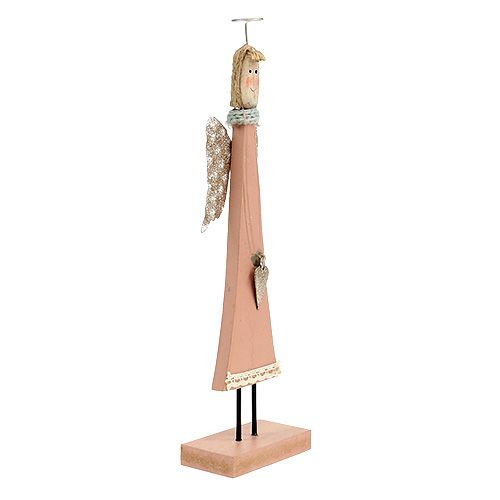 Floristik24 Figura in legno angelo rosa 26 cm