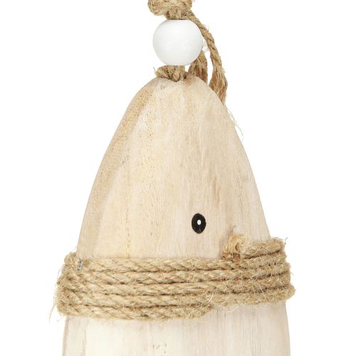 Prodotto Decorazione pesce in legno ciondolo marittimo Paulownia legno 27cm 2pz