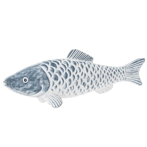Pesce in legno blu e bianco, decorazione a forma di pesce, farina di legno, 35 cm, 1 pezzo acquistare | Floristik24.it