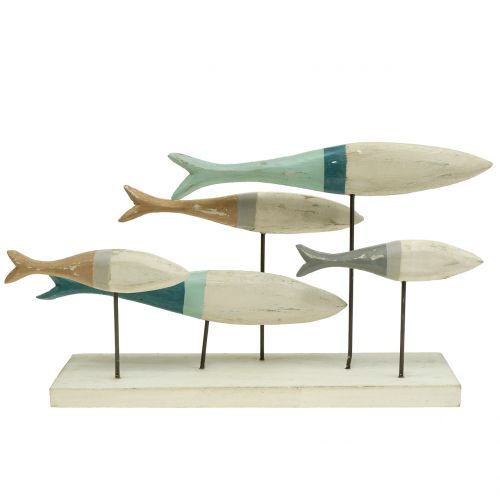 Floristik24 Pesce di legno su un supporto 34 cm x 16 cm x 7,5 cm