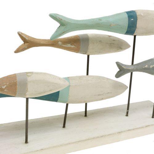 Floristik24 Pesce di legno su un supporto 34 cm x 16 cm x 7,5 cm