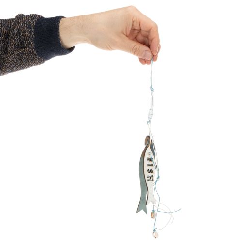 Appendiabiti in legno a forma di pesce, blu, 36 cm, 4 pezzi | Floristik24.it