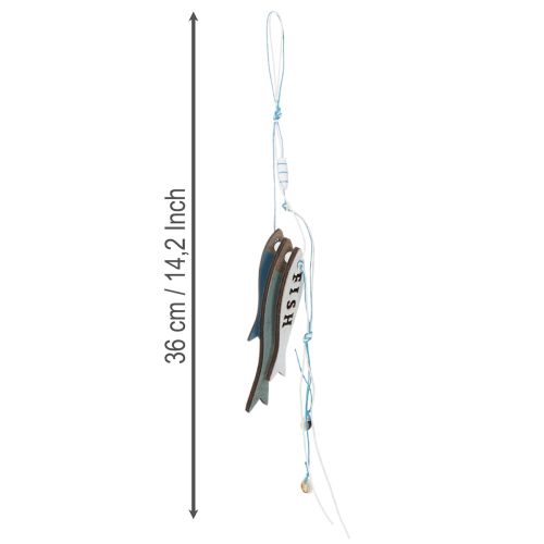 Appendiabiti in legno a forma di pesce, blu, 36 cm, 4 pezzi | Floristik24.it