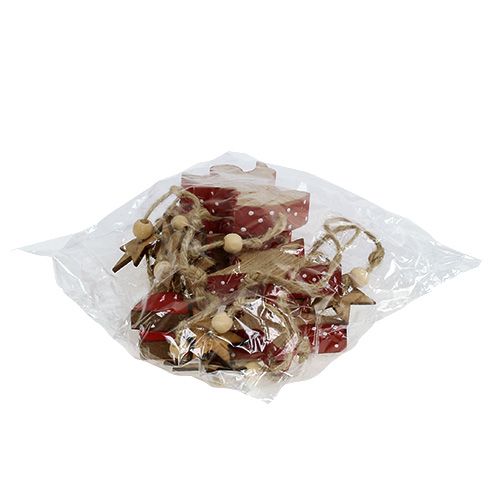 Floristik24 Appendino in legno stella e angelo naturale / rosso 48 cm 4 pezzi