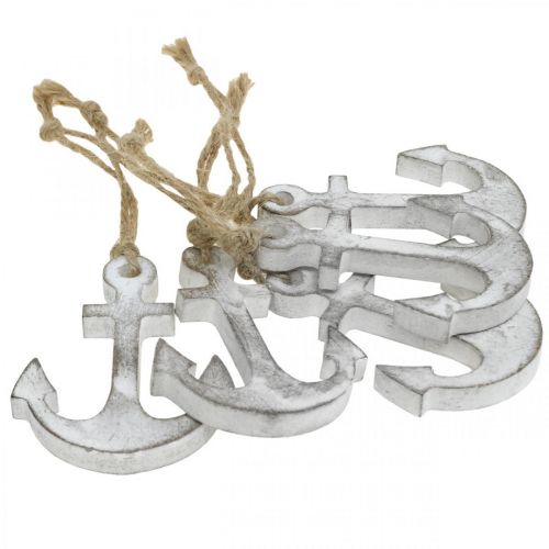 Floristik24 Decorazione ancora, decorazione estiva marittima, decorazione sospesa in legno 12 cm 5 pezzi