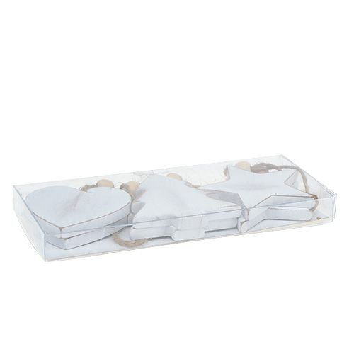 Prodotto Appendini in legno assortiti. Bianco 5-6 cm 6 pezzi