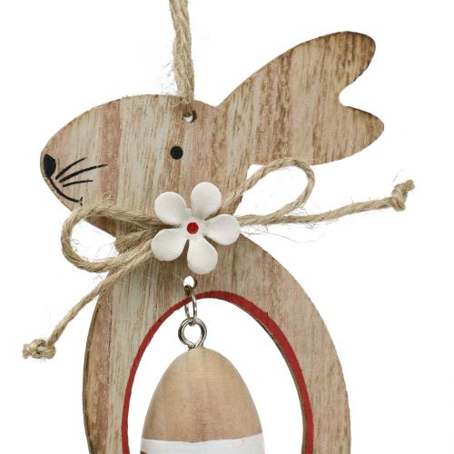 Floristik24 Coniglietti pasquali in legno da appendere con uova di Pasqua 12cm - 14,5cm 4pz