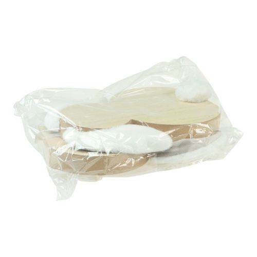 Prodotto Coniglio in legno con orecchie mobili marrone bianco 11,5×27 cm 2 pz