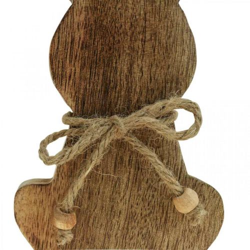 Prodotto Coniglietto in legno seduto, legno di mango, decoro pasquale colori naturali H18,5cm