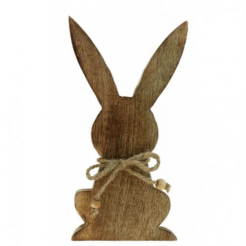 Prodotto Coniglietto pasquale in legno, decorazione primaverile, legno di mango colore naturale H30cm