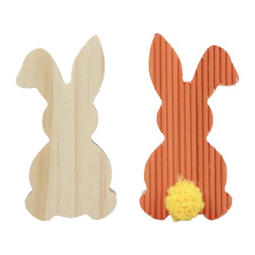Prodotto Coniglietti decorativi in legno Decorazione pasquale giallo arancio cm 4×8 6pz