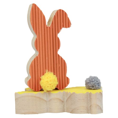 Prodotto Coniglietti decorativi in legno Decorazione pasquale giallo arancio cm 4×8 6pz