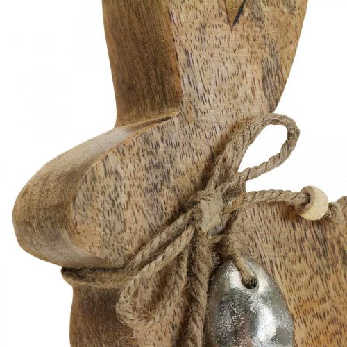 Coniglio in legno decorazione tavolo decorazione Pasqua legno di mango 13×4×15cm