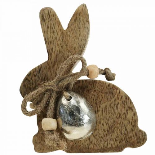 Floristik24 Decorazione in legno coniglio decorazione da tavola Pasqua legno di mango 8,5×4×10cm