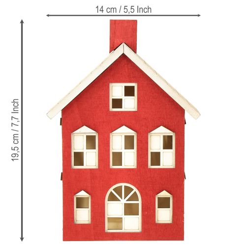 Prodotto Decorazione per casa in legno, luce rossa e bianca per batteria H19,5cm