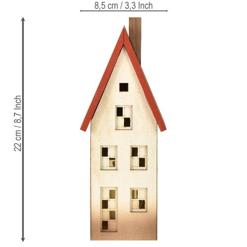 Prodotto Decorazione per casa in legno, luce rossa naturale per batteria 8,5×6,5×22 cm