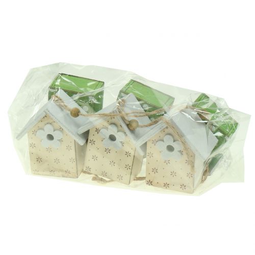 Floristik24 Casetta per uccelli Deco da appendere 8 cm 6 pezzi