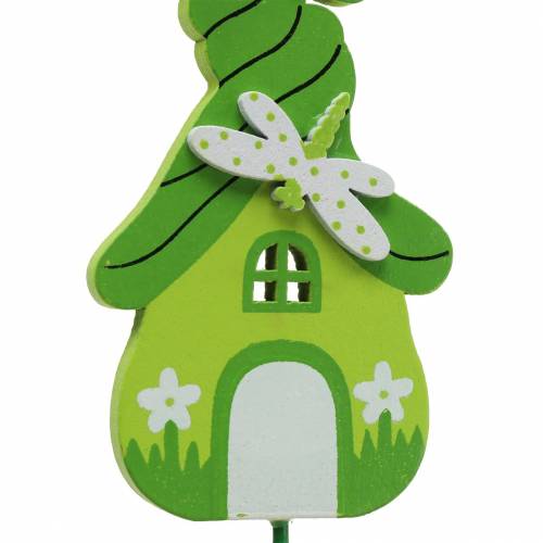 Floristik24 Spina fiore casa gnomo con bastoncino colori assortiti 5×9 cm 16 pz