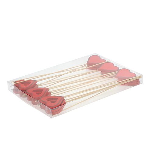 Floristik24 Cuore in legno 5cm rosso 24 pezzi