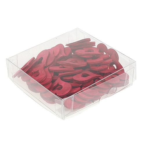 Prodotto Cuore in legno per spolverare di rosso 4 cm 72 pz