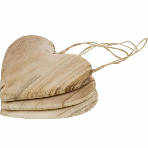 Floristik24 Cuore in legno da appendere cuori decorativi natura San Valentino Festa della mamma 3pz