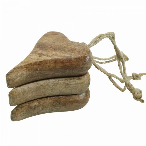 Floristik24 Ciondolo cuore in legno cuore decorazione in legno da appendere 10cm 3pz