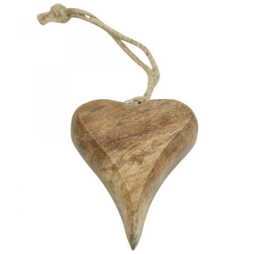 Floristik24 Ciondolo cuore in legno cuore decorazione in legno da appendere 10cm 3pz