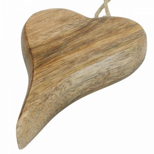 Floristik24 Appendiabiti a forma di cuore in legno Decorazione in legno a forma di cuore per appendere la natura 14 cm