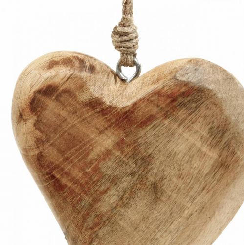 Floristik24 Cuore in legno, ciondolo cuore in legno di mango 9×9cm 4 pezzi