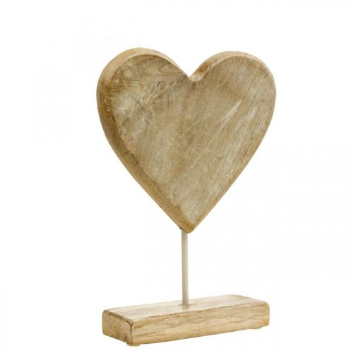 Floristik24 Cuore in legno cuore deco legno metallo natura stile country 20x6x28cm