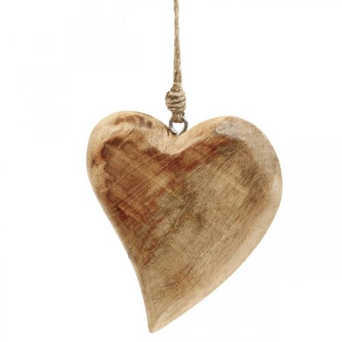 Floristik24 Cuore in legno, ciondolo cuore in legno di mango 9×9cm 4 pezzi
