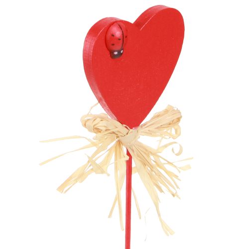 Prodotto Cuori in legno decorativi plug cuori con coccinelle rossi 4 cm 16 pz