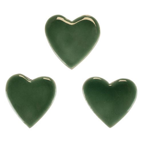 Prodotto Cuori in legno cuori decorativi legno verde lucido 4,5 cm 8 pezzi