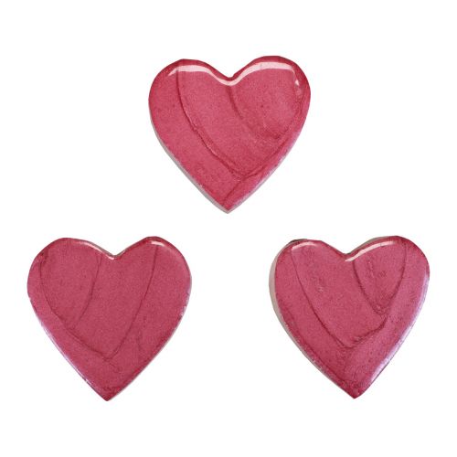 Floristik24 Cuori in legno cuori decorativi rosa lucido decorazione sparsa 4,5 cm 8 pezzi