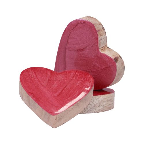 Prodotto Cuori in legno cuori decorativi rosa lucido decorazione sparsa 4,5 cm 8 pz