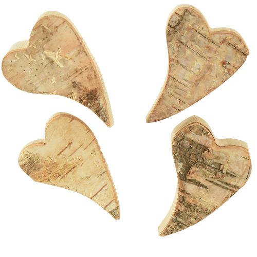Floristik24 Spargicuori in legno cuore cuori di betulla naturale 6×4cm 16 pz