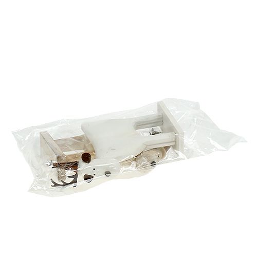 Floristik24 Cervo in legno bianco H16,5cm 2 pezzi