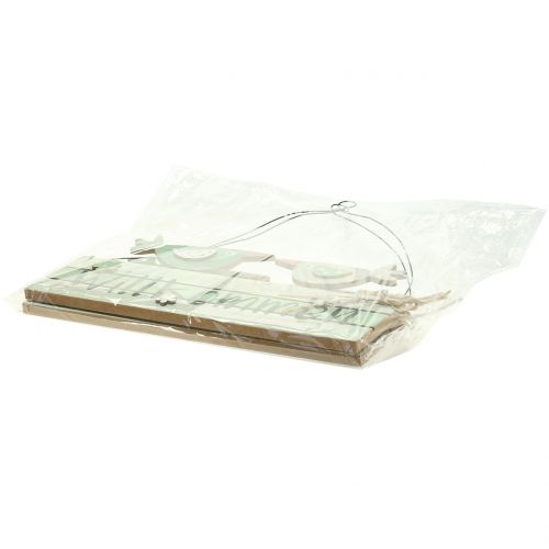 Floristik24 Cartello in legno &quot;Welcome&quot; Verde 29,5 cm x 28 cm 2 pezzi