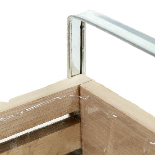Floristik24 Scatola in legno naturale 20cm x 9cm H6cm con manici