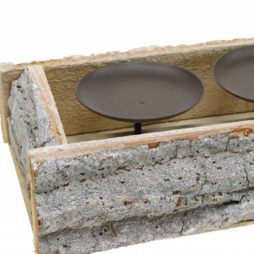 Floristik24 Candeliere per 4 candele legno lavato bianco 45cm