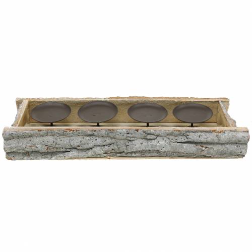 Floristik24 Candeliere per 4 candele legno lavato bianco 45cm