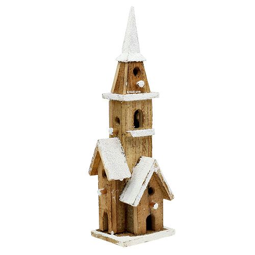 Chiesa in legno con illuminazione 40cm