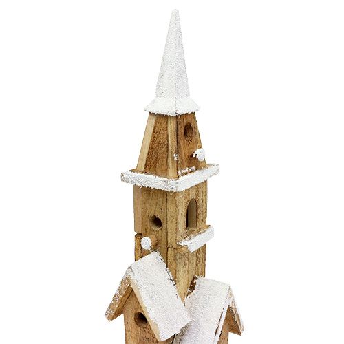 Floristik24 Chiesa in legno con illuminazione 40cm